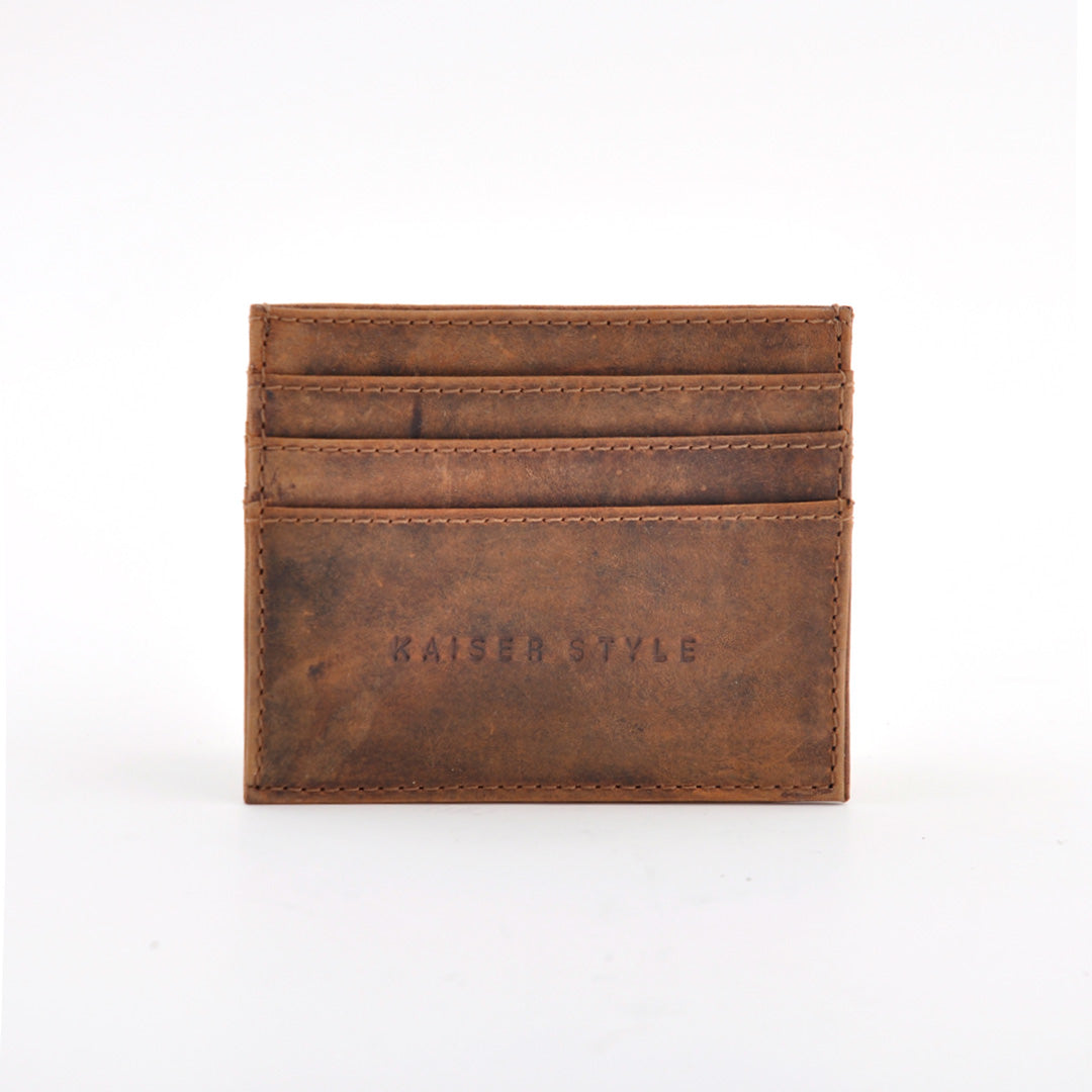 Leather Card Wallet - Cognac